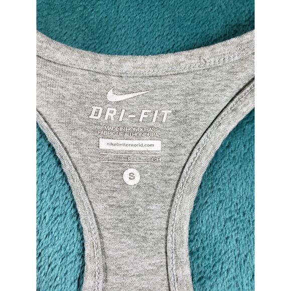 Nike Top Size Small Womens Gray Performance Athletic Ladies Dri Fit Logo - Picture 3 of 7